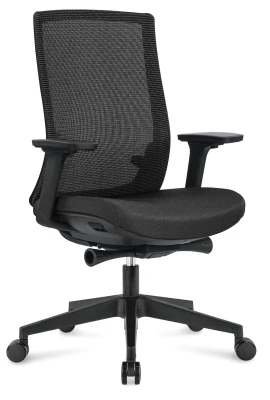 Кресло для персонала Norden Ruby LB CH-312B-B-BB черная сетка, черная ткань, сиденье слайдер
