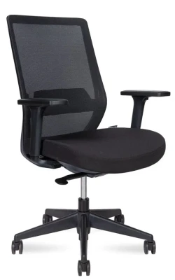 Кресло для персонала Norden Mono black LB M6255 black черная сетка, черная ткань, сиденье слайдер