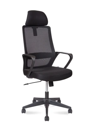 Кресло для персонала Norden Пино блэк / Pino black H6256 black черная сетка, черная ткань