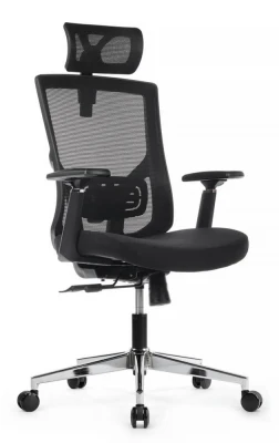 Кресло для персонала Riva Step RCH A2320 черный пластик, черная сетка, черная ткань