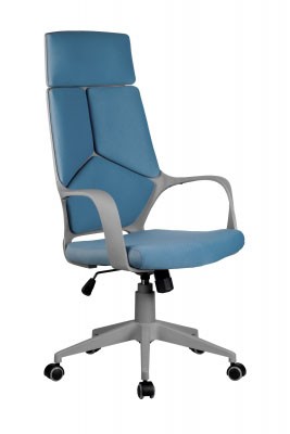 Кресло для персонала Riva Chair RCH 8989+Серый пластик/Синяя ткань
